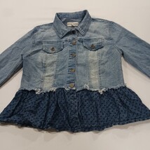 Knox Rose RN#17730 Women’s Blue Full Button Denim Jacket Pleated Buttom Size XS image 11