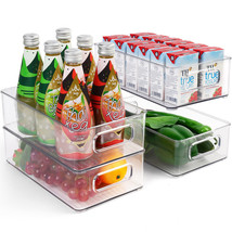 4X Refrigerator Organizer Bins Plastic For Fridge Kitchen Cabinet Pantry... - £34.92 GBP
