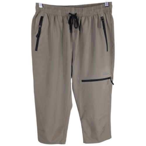 Womens Lightweight Hiking Capri Pants Size Medium Drawstring Front Khaki... - $19.80