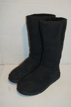 UGG Classic Tall #5815 Sheepskin Black Boots Women&#39;s Size 10 - £36.96 GBP