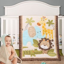 Jungle Crib Bedding Set For Boys Girls Safari Nursery Set - Elephant Lio... - £105.36 GBP