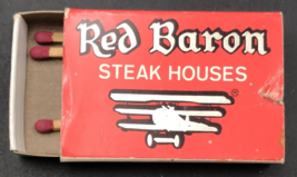Red Baron Steak Houses Restaurant Matchbook Matchbox On Aerodromes of Ca... - £7.46 GBP