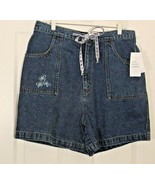 LA Blues Jean Denim Shorts Women 16W Plus Butterfly Ribbon Drawstring NW... - €15,84 EUR
