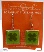 HomeStudio Arts Lucky 4 Leaf Clover Scrabble Tile Pendant Sterling Silve... - $380.13 MXN