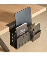 Laptop Side Storage Stand, Clamp-On Desk Organizer, 2-Tier, Black - $713.63 MXN