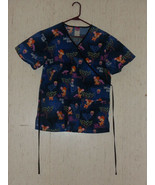 WOMENS Disney BAMBI &quot;LOST IN THE WOODS&quot; DARK BLUE SCRUBS TOP  SIZE S - $31.79 CAD