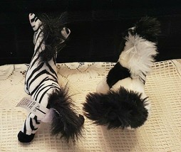 ZEBRA BY ACMI AND BLACK/WHITE HORSE STUFFED TOYS ABOUT 6" TALL. image 2
