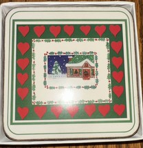 Royal Table Coasters Made In England Christmas Hearts Set Of 6 4.25”x4.25” - £12.50 GBP