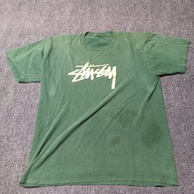 * AMSTM Shirt Adult Large Green Distressed Streetwear Short Sleeve Casual - £14.49 GBP