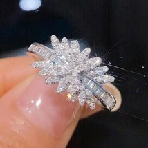 2Ct Corte Redondo Creado en Laboratorio Diamante Mujer Bodas Ring 14K Oro Blanco - £95.43 GBP