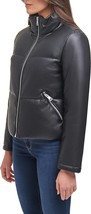 Levis Ladies Vegan Faux Leather Puffer Bomber Jacket NWT Black Size XL - £46.37 GBP