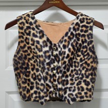 VTG 1960&#39;s Fuzzy Animal Print Faux Fur Rockabilly Crop Vest Union Made 3... - $2,294.45 MXN