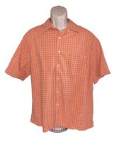Eddie Bauer Shirt Men’s L  Peach  Plaid Short Sleeve Pocket Button Down ... - $254.43 MXN