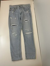 Men’s Old Navy Distressed Jeans Size 29x30 Slim Regular Fit Pants Light Denim - £11.16 GBP
