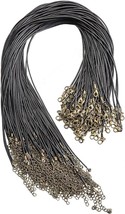 Black Braided Wax Cord Necklace Making Bronze 18&quot; 1.5mm Jewelry Supply 100pcs - £23.12 GBP