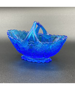 Fenton Colonial Blue Oval Basket 5.5” Daisy &amp; Button Rays Vintage READ - €19,20 EUR