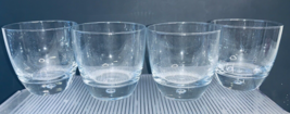 Set Of 4 Rocks Cocktail Glasses W Suspended Bubble in Heavy Bottom Clear 3.5 EUC - £28.48 GBP