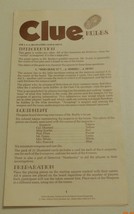 1972 CLUE Board game Replacement Instructions Parker Brothers Piece Part - $10.29