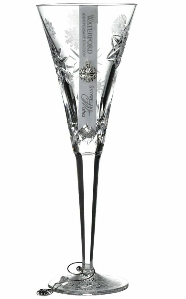 Waterford Crystal Snowflake Wishes Love Flute Winter Wedding 10th Ed 105... - $130.00