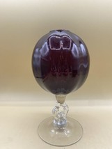 Cambridge Glass Carmen Ruby Red Ivy Ball Base #1236 Keyhole Stem 8.5&quot; Tall - £28.48 GBP