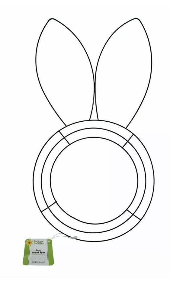 Primary image for SHIP 24HR-Floral Garden Bunny Shaped Metal Wreath Form, 17.375x9.5-in.-BRAND NEW