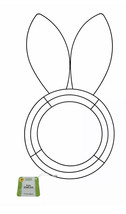 SHIP 24HR-Floral Garden Bunny Shaped Metal Wreath Form, 17.375x9.5-in.-BRAND NEW - £7.72 GBP
