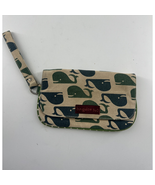 Bungalow 360 Canvas Wristlet Wallet Tan Blue Whales Clutch Travel Boho Bag - $7.70