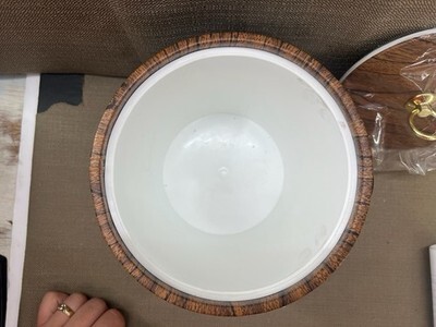 Vintage MCM Shelton-Ware Ice Bucket Faux Wood Gold Brass Sculptural Barware 9” Item image 11