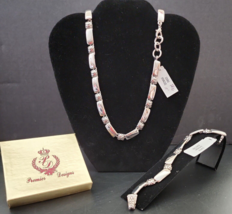Premier Designs SilverTone Chunky 18&quot; Necklace and Bracelet Set NWT In B... - £47.95 GBP