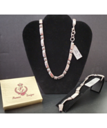 Premier Designs SilverTone Chunky 18&quot; Necklace and Bracelet Set NWT In B... - £47.18 GBP