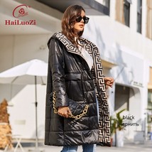 HaiLuoZi 2022 New Spring Autumn Women&#39;s Jacket Fashion Splicing Long Parkas Big  - £132.19 GBP