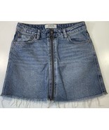 We the Free People Jean Skirt Cutoff Light Wash Denim Blue Southwestern ... - $319.69 MXN