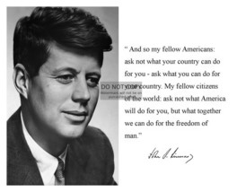 President John F. Kennedy &quot;Ask Not What Your Country Can Do For You&quot; 8X10 Photo - £6.76 GBP