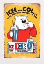 ICEE Rectangle Rectangular Aluminum Retro Remake Sign  Slurpee 12x8 C - $34.84 CAD