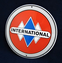 International *Us Made* - Round Embossed Metal Sign - Man Cave Garage Bar Decor - $17.95