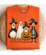 Funny Witch Halloween Goose PNG, Boo Ghost Pumpkin PNG, Skeleton Goose S... - $2.50