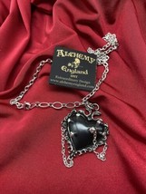 Alchemy P855 Witches Heart Necklace Gothic Pendant Black 21&quot; Thorn IN HAND - £42.06 GBP