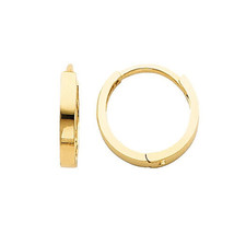 Precious Stars 14k Yellow Gold 11mm Small Hinged Hoop Earrings - £61.55 GBP