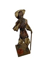 Vintage Mexican Folk Art Paper Mache Man Figure Walking Stick Pots Jug H... - £22.20 GBP