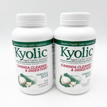 X2 Kyolic Aged Garlic Extract Candida Cleanse &amp; Digestion 200 Caps exp 4/24 - £31.37 GBP
