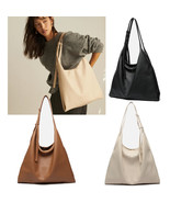 Soft Vegan Leather Large Capacity Slouch Tote - $75.43 CAD