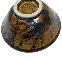 VINTAGE Louis Mideke 5.5&quot; Bowl Studio Pottery Splash Glaze Asian Inspire... - $120.94