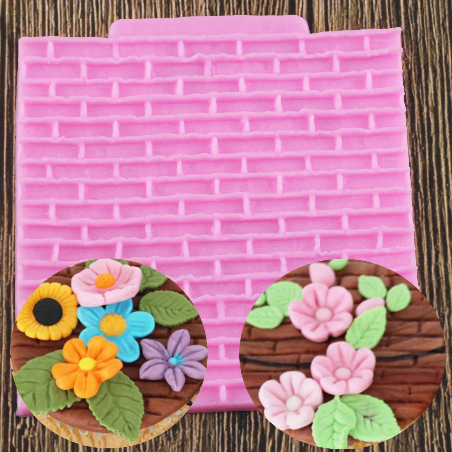House Home DIY Brick Wall Texture Silicone Fondant Mold Cake Border Resin Clay C - £20.29 GBP