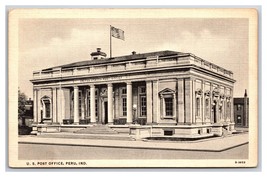 Post Office and Courthouse Peru Indiana IN UNP Linen Postcard T21 - £2.29 GBP