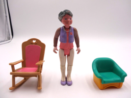 Fisher Price Loving Family Dollhouse Figures Dolls Grandma and Chair and... - $33.66