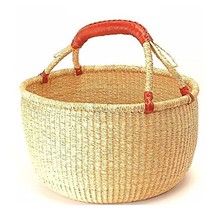 Hands Craft Fair Trade Ghana Bolga African Dye-Free Market Basket 14-16&quot;... - £34.99 GBP