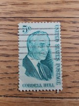 US Stamp Cordell Hull 5c Used White/Green - £0.74 GBP