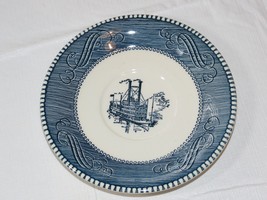 Vintage Currier &amp; Ives Paddle Wheel Riverboat Blue White Saucer 6 3/8&quot; U... - $18.01