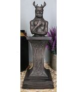 Divine Wiccan Masculine Deity The Horned God Herm Bust on Pedestal Sculp... - €38,63 EUR