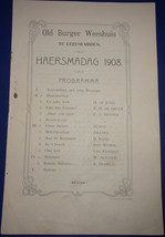 Old Burger Te Leeuwarden Haersmadag Programma 1908  - $8.99